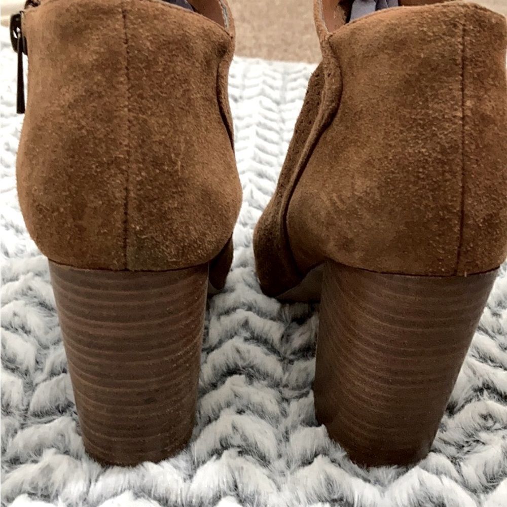 Jessica Simpson Suede Ankle Boots with Peep Toe - Picture 3 of 4